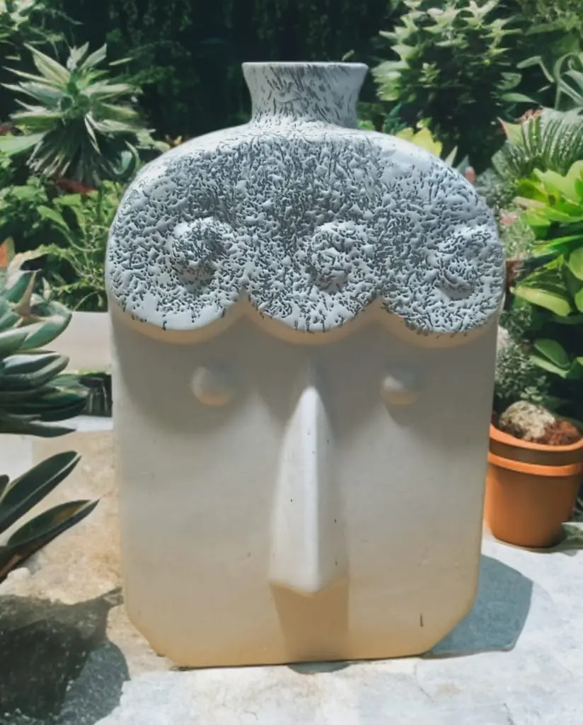Ceramic face vase