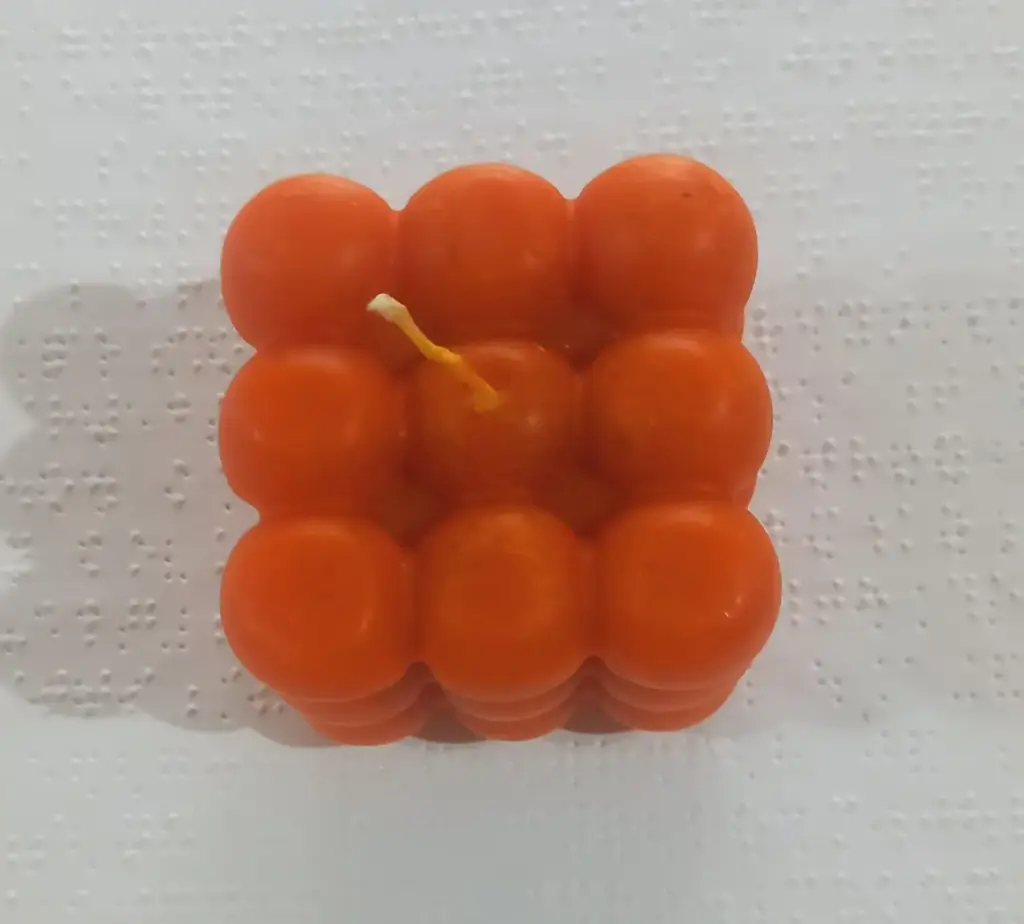 Cube shaped candle