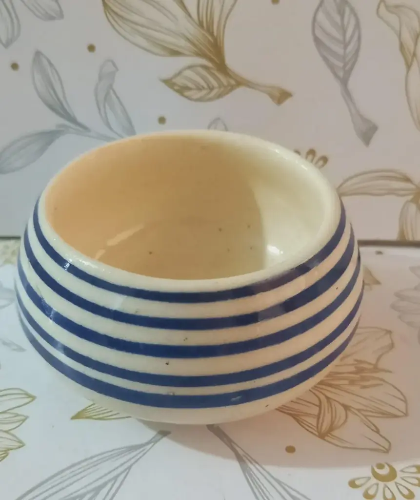 Blue Round Stripped Tea Light candle holder ( set of 6 )