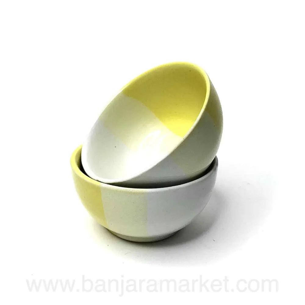 DUAL TONED YELLOW & WHITE BOWL