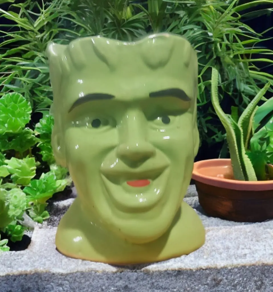 Green Face Shaped tree Planter