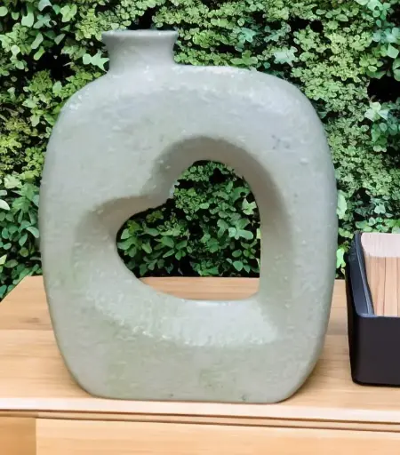 heart shaped cutout flower vase