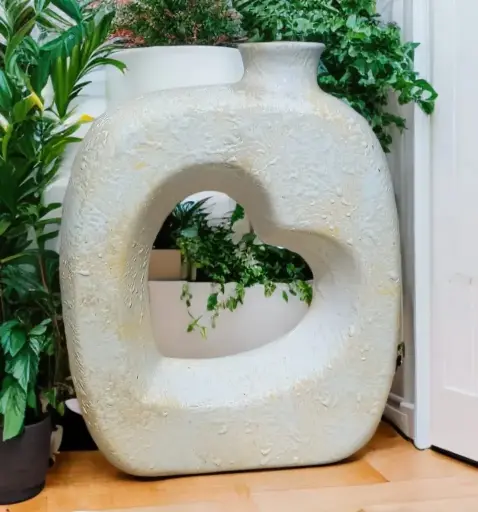 Heart Shaped cutout flower vase