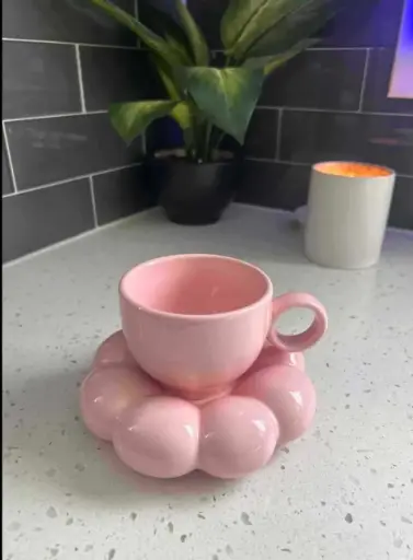 Pink Bubble Cup with Base