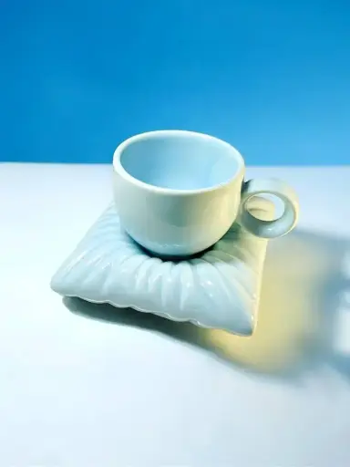 Sky Light Blue Cup With Base