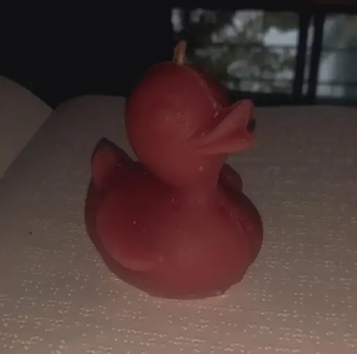 Red duck shaped candle