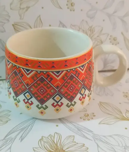 Tribal design tea cup