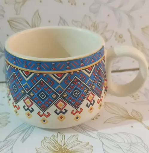 tribal design tea cup