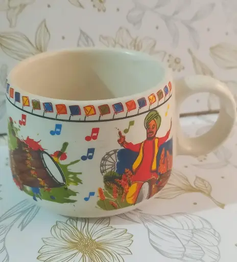 punjabi cultural design tea cup