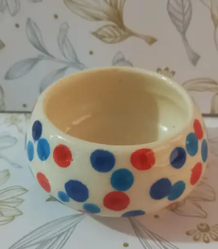 multicoloured spots tea light candle holder ( set of 6 )