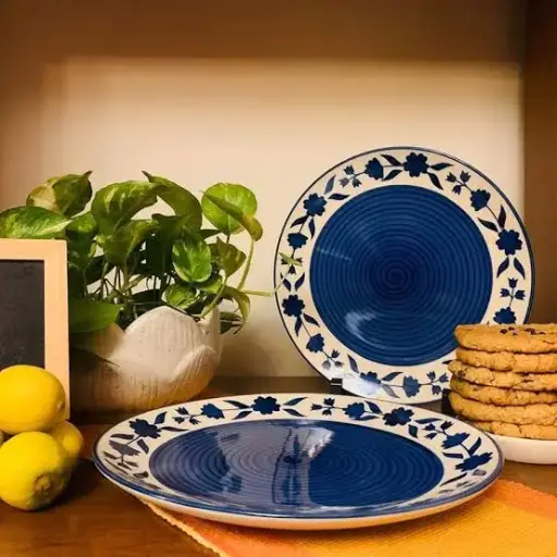 Hand-Painted Floral Mughlai Pattern Plate