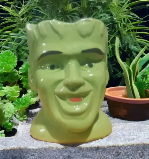 Green Face Shaped tree Planter