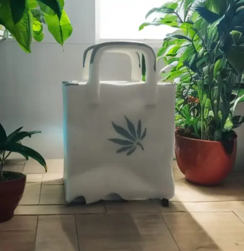 White Leaf Design Basket shaped sorage organizer