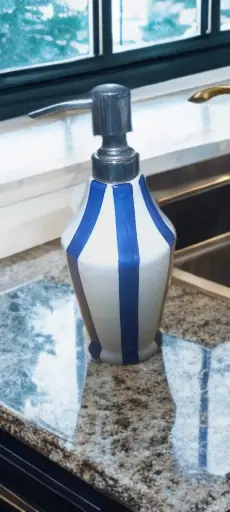 Blue stripped soap dispensers