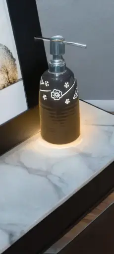 black soap dispenser